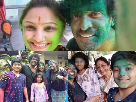PICS: Mr & Mrs Upendra Celebrate Holi With Family And Friends!