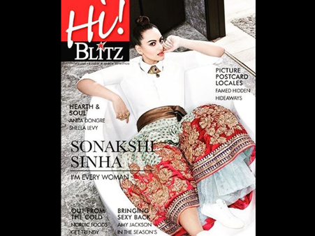 CAN'T MISS! Sonakshi Sinha Chilling Like A BOSS In Bathtub On Hi! Blitz Magazine Cover