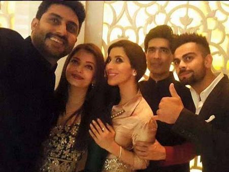 Aishwarya Rai & Abhishek Bachchan Take A Selfie With Virat Kohli!
