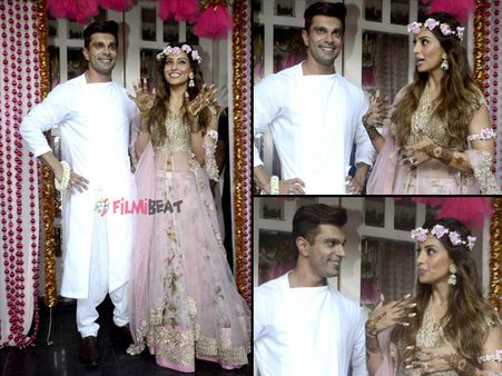 Mehendi Pictures: Bipasha Basu & Karan Singh Grover Pose For The Media, Look Beautiful Together!