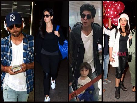Stylish Pictures! AbRam, Shahrukh, Priyanka, Katrina, Ranbir & Others Spotted At The Mumbai Airport!