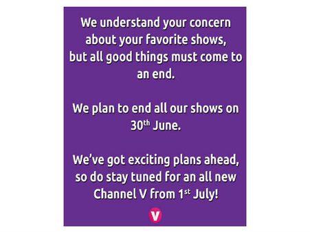 Shocking! Channel V To Shut Down!