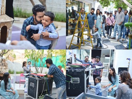 PHOTOS: NTR's Son Abhay Ram Visits Janatha Garage Sets.. #NannakuPrematho!