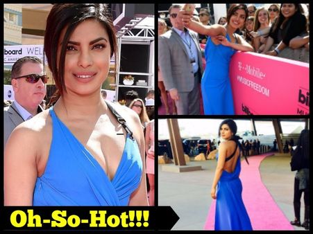 Jaw-dropping Pictures! Priyanka Chopra Flaunts Her Hotter Side; Goes Backless At Music Awards 2016!