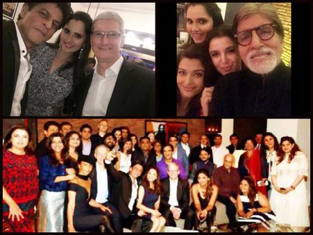 PICS! Shahrukh Khan's Party For Tim Cook! Big B, Aishwarya, Aamir, Madhuri & Others In Attendance