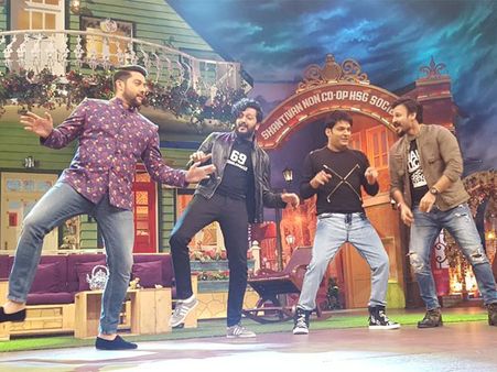 Riteish, Aftab and Vivek's Great Grand Masti On The Sets Of 'The Kapil Sharma Show! [PICS]