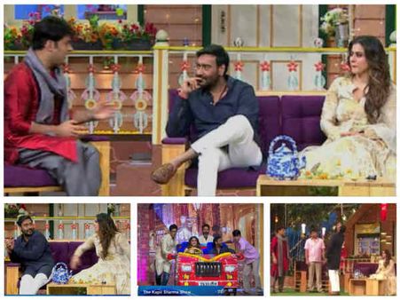Ajay Devgn & Kajol Along With Kapil Sharma Take Viewers On A Laughter Ride! (PICS)