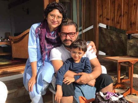 Aamir Khan Poses For A Picture With ‘Birthday Girl’ Kiran Rao And Son Azad!