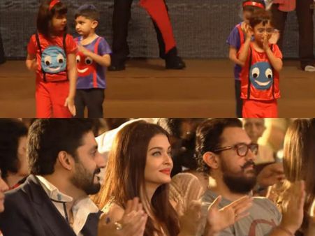 Video: Aaradhya & Azad Dance Together! Aishwarya Rai, Abhishek Bachchan & Aamir Khan Cheer On!