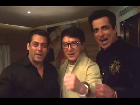 Salman Khan & Sonu Sood's 'Hindi Chini Bhai Bhai' Moment With Jackie Chan