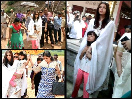 NEW PICTURES! Aishwarya Rai Bachchan & Aaradhya Bachchan Visit A Temple Near Mangalore!