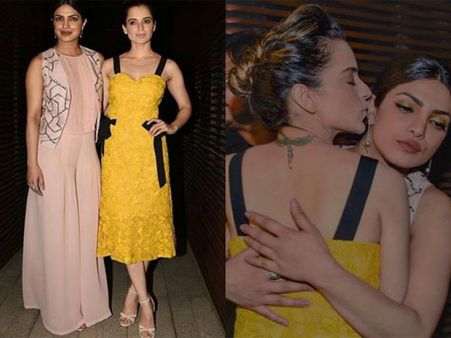 Kangana Ranaut Hugs & Kisses Priyanka Chopra! View Pics