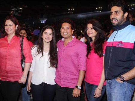Not To Be Missed! Abhishek Bachchan Posts A Lovely Picture With Aishwarya Rai & Sachin Tendulkar