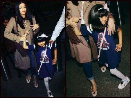 THEY'RE LOVE! Aaradhya Bachchan MIMICS Aishwarya Rai Bachchan, While Leaving For Cannes 2017 [PICS]