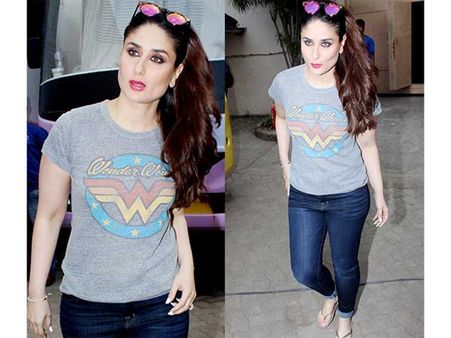 Kareena Kapoor Becomes Gal Gadot For A Day! Wears Wonder Woman T-shirt! View Pics