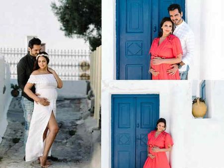 These Dreamy Pictures From Esha Deol's Maternity Photoshoot In Greece Will Leave You Mesmerized!
