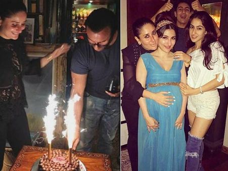 WOW! Kareena Kapoor Shares A Lovely Bond With Soha & Sara; See INSIDE PICTURES From Saif's Birthday