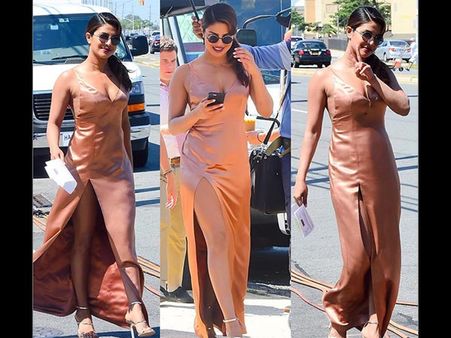 Priyanka Chopra Slips Into A Satin Gown & Looks Spectacular & Grand! View Pictures