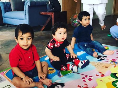 SO CUTE! Taimur Plays With Tusshar Kapoor's Son Laksshya! View Pictures