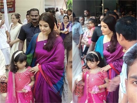 HOLY PICTURES! Aishwarya Rai Bachchan & Aaradhya Soak In The Durga Puja Festivities!