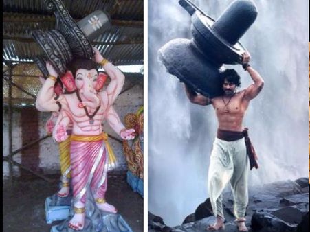 Creativity At Its Best! Lord Ganesha Gets The Makeover Of Baahubali Prabhas & Pictures Are Amazing!