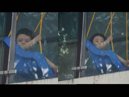 HE IS A BORN STAR! This New Photo Of Taimur Ali Khan Chilling Like A Boss On A Swing Is Going Viral