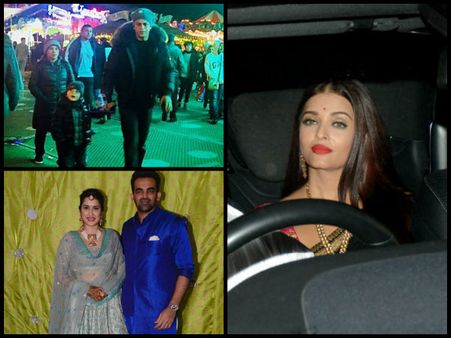 SPOTTED! Aishwarya Rai Bachchan At A Wedding, SRK-AbRam In London & Zaheer-Sagarika At Their Sangeet