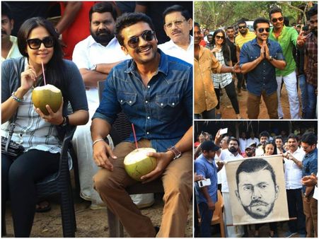 IN PICS! Suriya And Jyothika Visit The Sets Of Nivin Pauly's Kaayamkulam Kochunni!