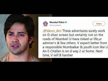 E-Challan On The Way! Mumbai Cops SCOLD Varun Dhawan For His 'Dangerous' Selfie, Actor Apologizes