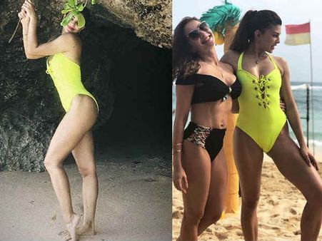 SMOKING HOT! Jacqueline Fernandez In A Yellow Monokini Is Giving Us Plenty Of Vacay Goals