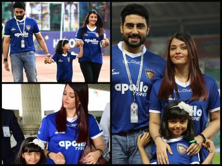 PICS: Aishwarya Rai Bachchan TURNS HEADS While Twinning With Aaradhya & Abhishek Bachchan In Chennai