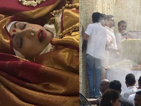 LAST JOURNEY PICTURES! Sridevi Dressed Up As A Beautiful Bride In A Red Saree; Live Update