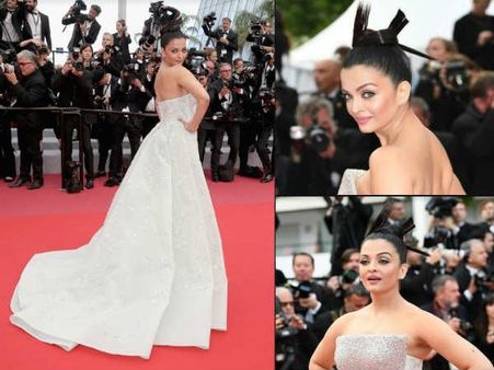 Cannes 2018: Aishwarya Rai Bachchan Takes Away Our Breath In An Ivory Shiny Gown On Day 2!