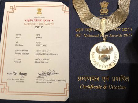 Sridevi's Twitter Handle Comes To Life! Boney Kapoor Tweets Pictures Of Her National Film Awards Win