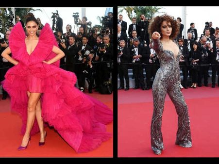 Cannes 2018: Deepika Padukone Charms In Frilly Pink, Kangana Ranaut Is Glam In Embroidered Catsuit!