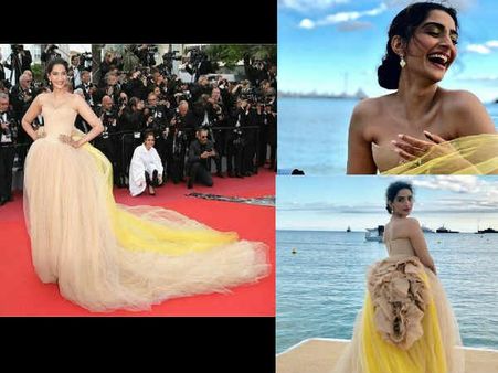 Cannes 2018: Sonam Kapoor Looks Every Bit Of A Summer Bride In A Biege Corset Gown!