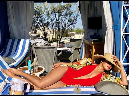 Beach Bum! Priyanka Chopra Flaunts Her Chiseled Body While Looking Red Hot In A Monokini [Pictures]