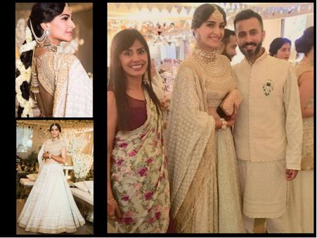 NEW PICTURES! Sonam Kapoor Looks Like A PRINCESS In White & Gold At Her Mehendi Ceremony