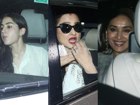 Dhadak Special Screening: Rekha, Madhuri Dixit, Sara Ali Khan Catch Ishaan-Janhvi's Film!