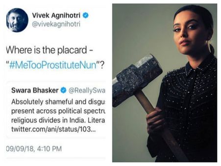 Swara Bhaskar Hammers Vivek Agnihotri For His Misogynist Tweet, Gets His Twitter Handle Locked