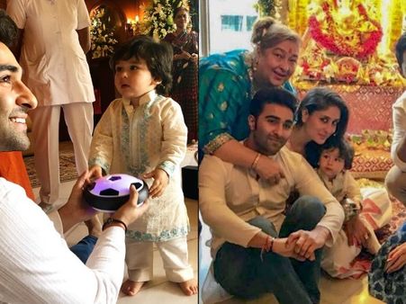 Taimur Ali Khan Steals The Show At Uncle Aadar Jain's Ganpati Celebrations; His Pics Are Super Cute!