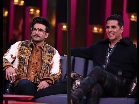 OUCH! Did Akshay Kumar & Ranveer Singh Just OFFEND Shahrukh Khan & Kajol At Koffee With Karan Show?