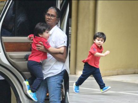 Taimur Ali Khan Can’t Wait For His Playtime; Runs Towards The Jungle Gym!