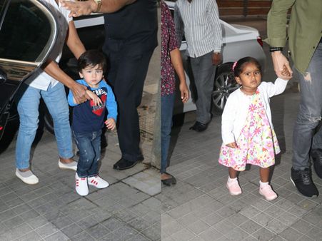 Taimur & Sunny Leone’s Daughter Nisha Attend Kiddie Party At Soha Ali Khan’s House