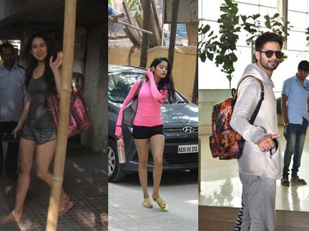 See Pics! Sara Ali Khan And Janhvi Kapoor Hit The Gym; Mira Rajput Drops Shahid Kapoor At Airport
