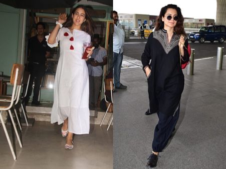 Sara Ali Khan Steps Out Of A Café Glowing In No Makeup Look; Kangana Ranaut’s Boho Airport Look
