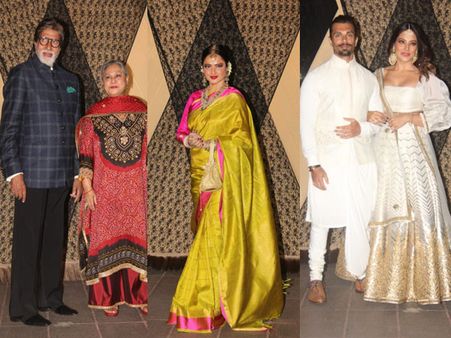 Pictures: Rekha, Bipasha-Karan, Amitabh-Jaya Grace Mukesh Bhatt’s Daughter Sakshi Bhatt’s Reception