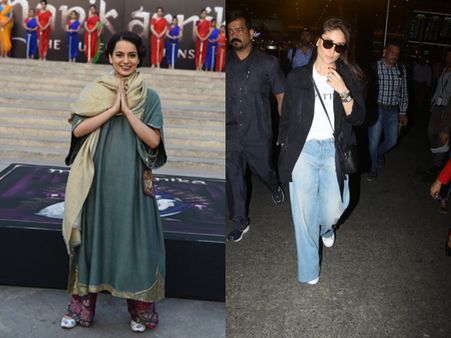 Kangana Ranaut Oozes Grace At Manikarnika Song Launch; Kareena Kapoor Rocks Baggy Jeans At Airport