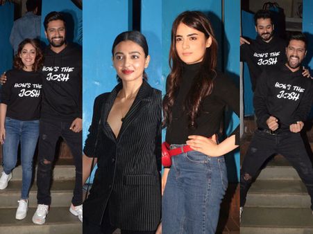 Uri Success Party: Vicky Kaushal & Yami Gautam Wear ‘How’s The Josh?’ Sweatshirts!