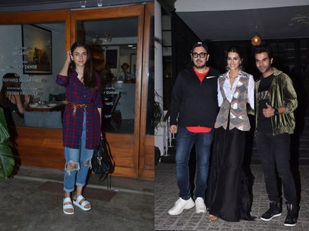 Aditi Rao Hydari Gets Papped; Kriti Sanon, Rajkummar Rao And Dinesh Vijan Head Out